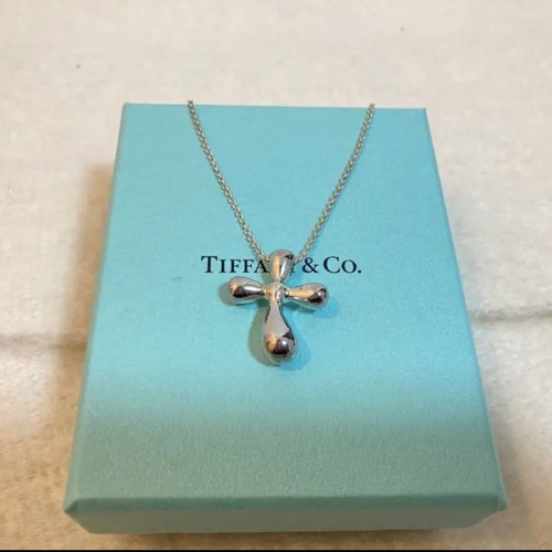 Tiffany & Co. Elsa Peretti Cross Necklace Pendant Silver 925 w/BOX GIFT 20×18mm - Picture 3 of 9