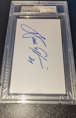 Walter Payton Index Card Auto PSA DNA Authentic  - Picture 1 of 3