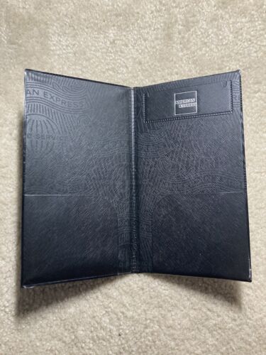American Express Double Pocket Check Presenter Black Restaurant Bill Server Book