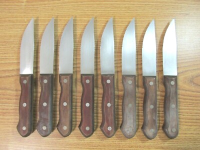 TRAMONTINA STEAK KNIVES STAINLESS HIGH CARBON BRAZIL 8 KNIVES 
