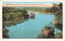 Wisconsin Dells River Inkstand and Sugar Bowl Rock Formation Vtg Postcard B49