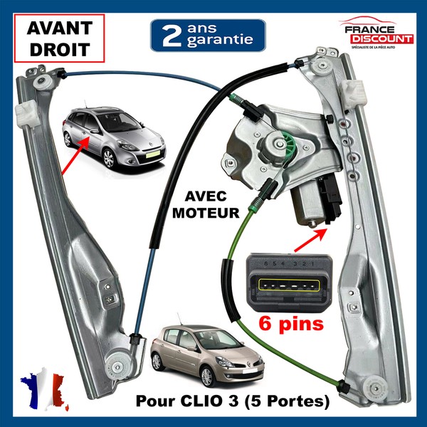 Elektrisches Fensterheber Vorne Rechts FüR Renault Clio 3 (5 TüRen) 8200291147-image