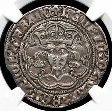 ENGLAND. Henry VI. 1422-1461. Silver Groat, Calais, S-1836, NGC AU53