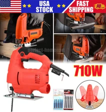 710W Jig Saw 3000RPM Corded Electric Jigsaw 6 Variable Speeds Jigsaw Tool Kit US