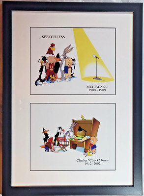   2 Speechless Mel Blanc tribute Warner Bros 8 x 10 inch NEW Frame Chuck Jones