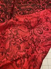 Vintage 2 pcs Red & Black Brush Stroke Paisley Polished Cotton Yards Retro 36w — photo 7