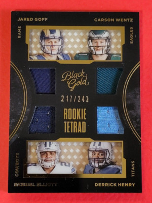 Jared Goff ROOKIE JERSEY CARD #d243 DERRICK HENRY CARSON WENTZ EZEKIEL ELLIOTT