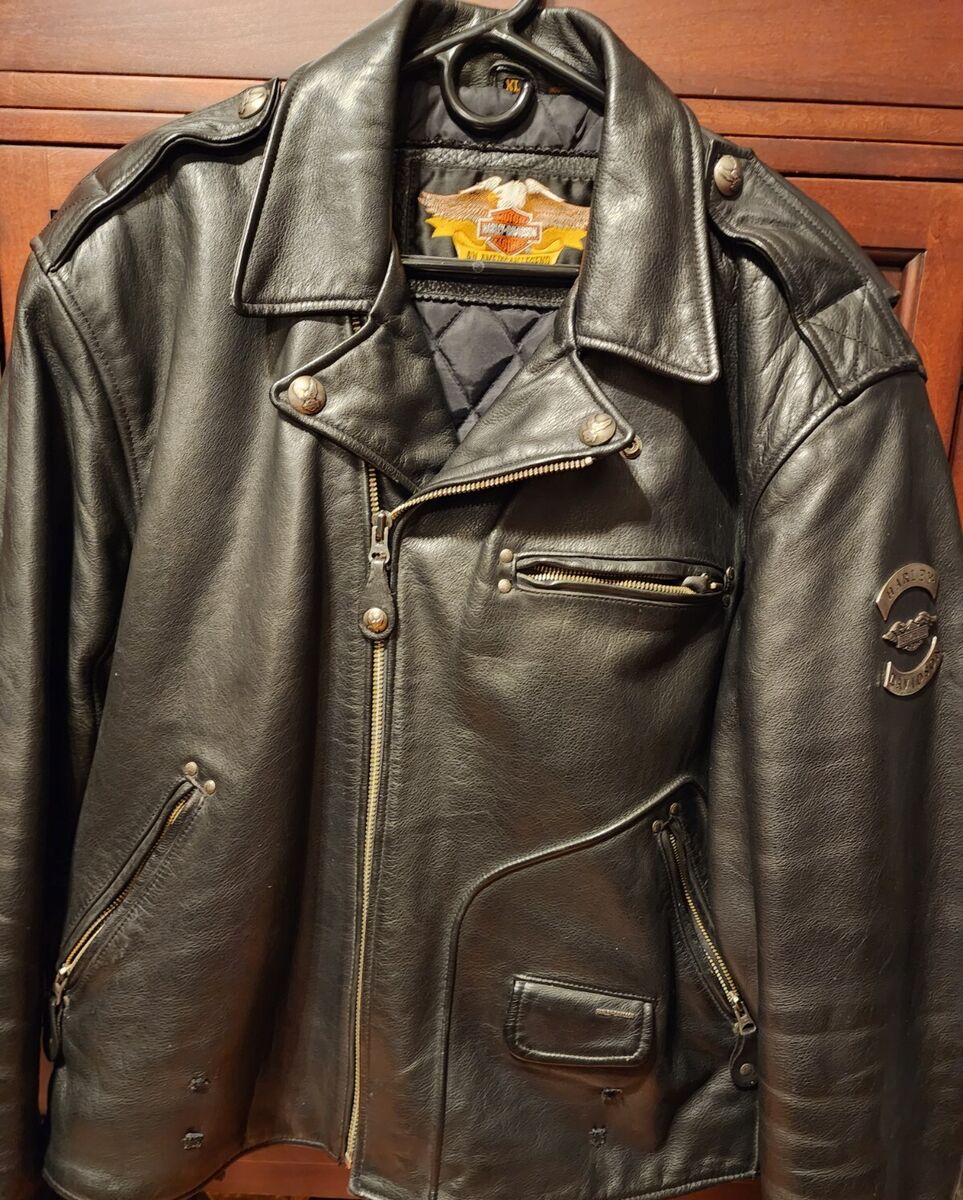 Harley Davidson CRUISER II XL Leather Jacket w Embossed Harley Davidson CRUISER II XL Leather Jacket w Embossed