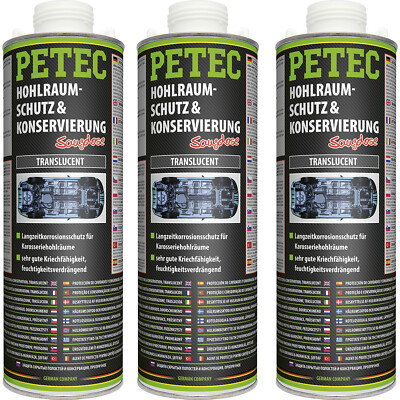 Petec Hohlraumversiegelung 3x 1L Kartusche Hohlraumschutz & Konservierung