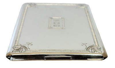STELLAR late 20s Art Deco Sterling Silver Smokes Case James E 