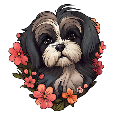 5X Shih Tzu Auto Aufkleber 9x9 cm Hunde Sticker Wetterfest & Selbstklebend