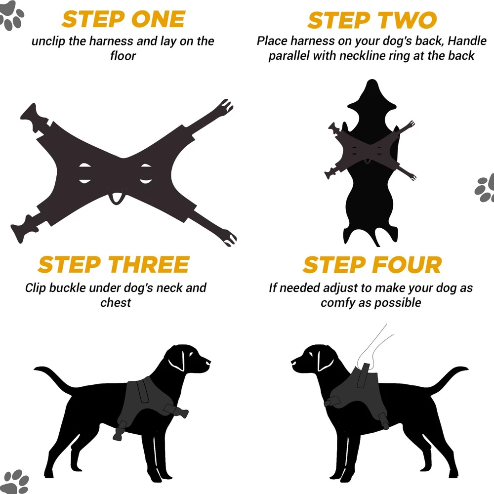 No-Pull Reflective Padded Dog Harness Adjustable for Small Medium Large Breeds