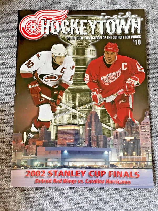 Detroit Red Wings 2002 Stanley Cup Finals Carolina Game Magazine Yzerman Francis