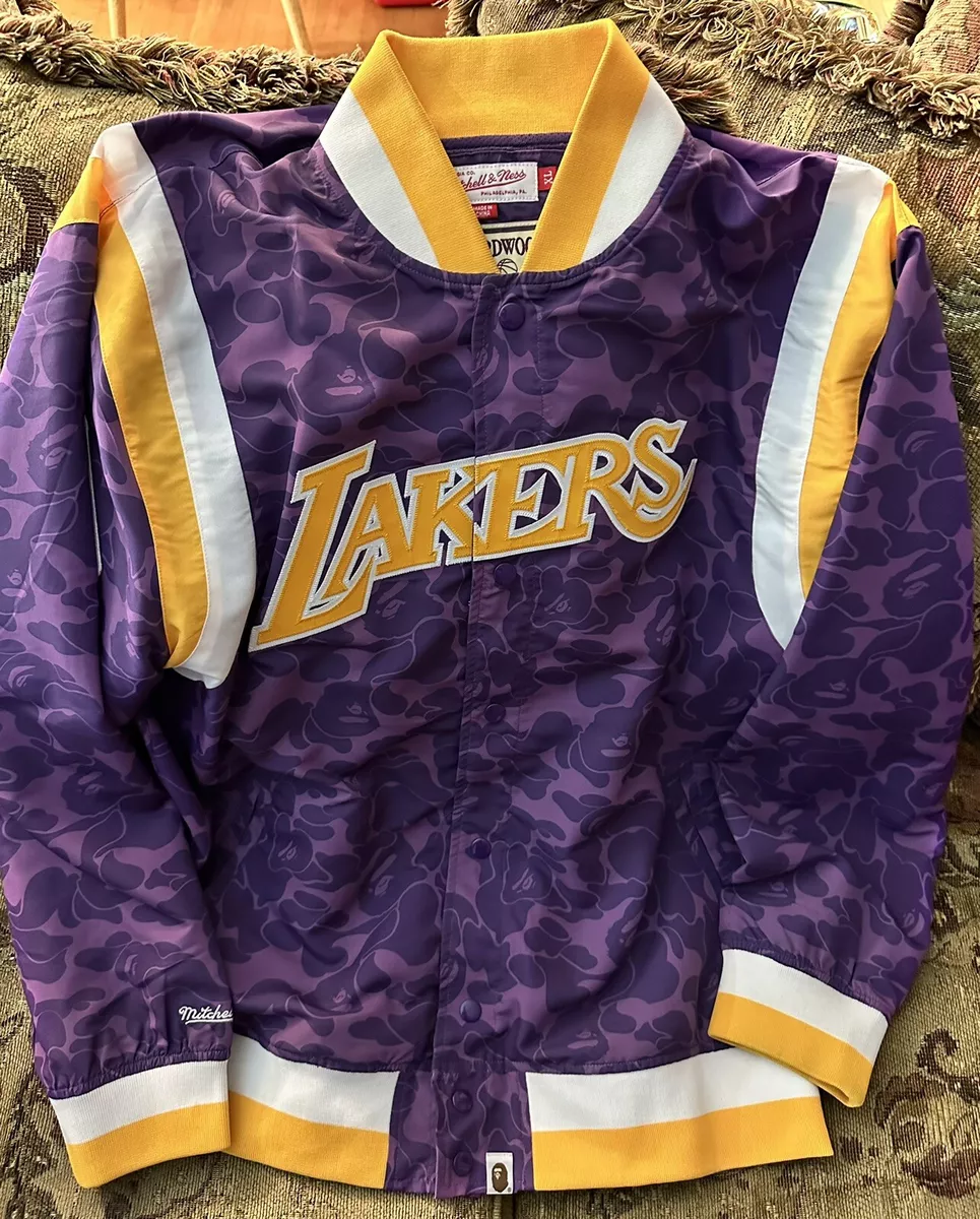 100% Authentic Bape x Mitchell & Ness Lakers Warm Up Jacket size: XL