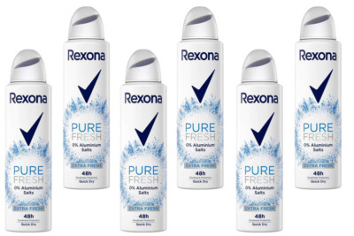 6x Rexona Deospray Pure Fresh Deo ohne Aluminium schützt 48 Stunden, 150ml NEU