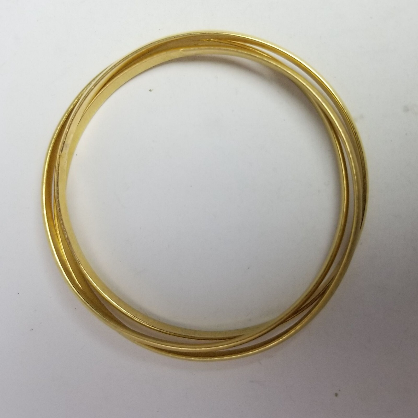 Vintage Interlocking Three Bangle Bracelet, Gold … - image 3
