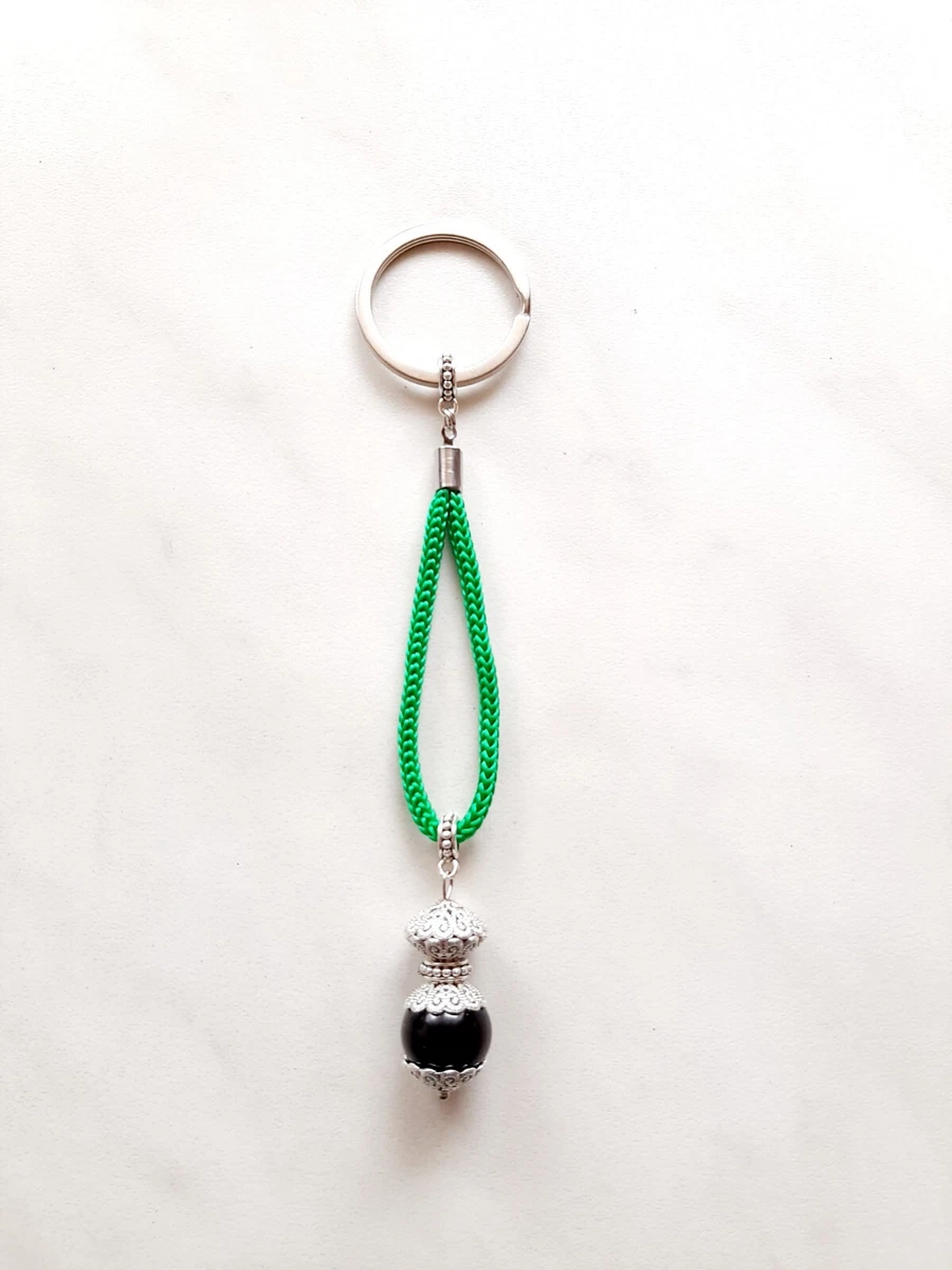 Portachiavi Statement In Maglia Acrilica, 29 Cm, Colorato, Versatile Come Catena Per Cellulare O Collana