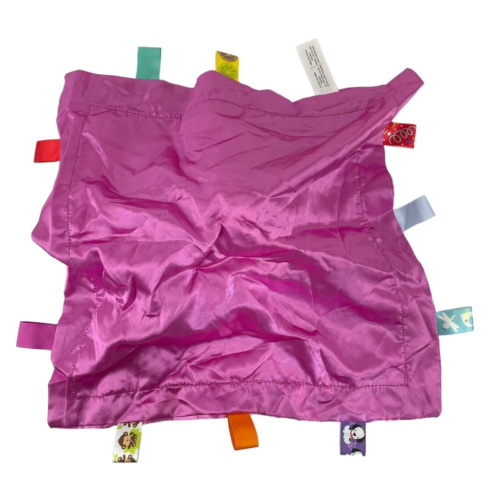 Taggies Oso de Peluche Lovey Rosa Flores Satén Borde Trasero 14" Manta de Seguridad Foto 4 de 4