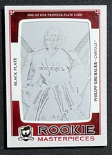 2013-14 UD The Cup Philipp Grubauer Rookie Masterpieces Black Printing Plate 1/1