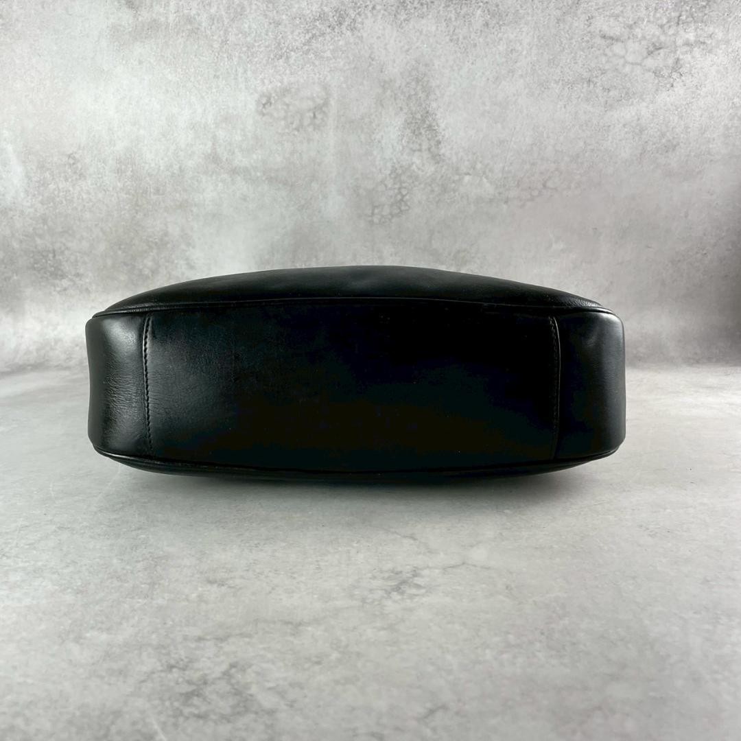 GUCCI Vintage Bamboo Handbag 2Way Leather Black GG Pattern Small thumbnail 8