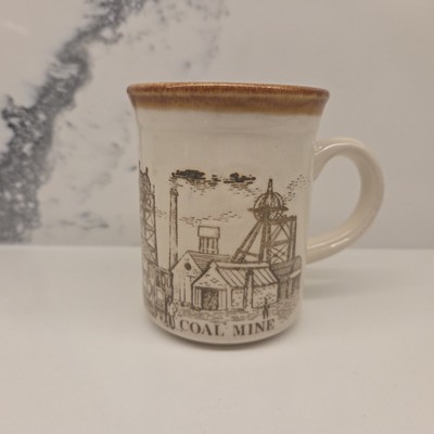 Vintage Biltons Stoneware Coffee/Tea Mug Cup England Coal Mine & Mine Train