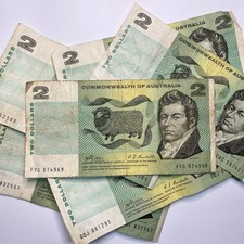 1968 (R83) $2 Dollar Banknote - Average Circ - Phillips / Randall Commonwealth