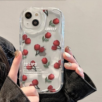 Transparente cremefarbene Handyhülle für iPhone Samsung Mädchen süße kleine Blume Cover