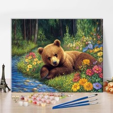 Paint by Numbers for Adults Beginner, Brown Bear Adult Number,