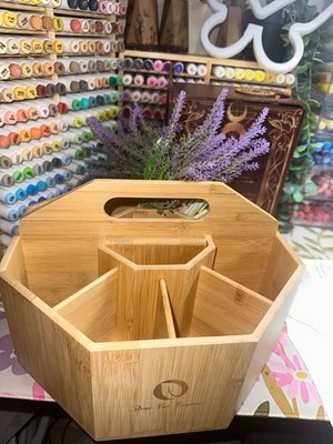 Ohuhu Bamboo Marker Organizer Wooden Desktop Storage Holder for Art Pens Markers