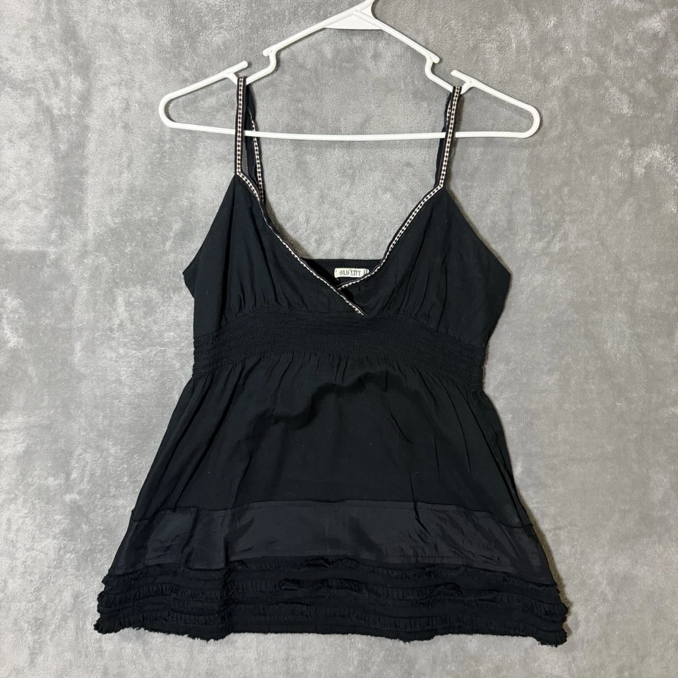 Старый темно-Y2K фея Майка M черный Y2K шелковая смесь готическая кукла Cami Whimsigoth - Изображение 2 из 4