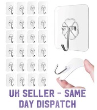 1-100Hooks Self Adhesive Strong Sticky Heavy Duty Wall Seamless Waterproof Hook