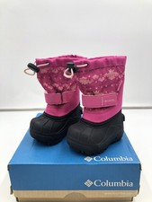Columbia Powderbug Plus II Print Kids US 4 Pink Waterproof Snow Boots