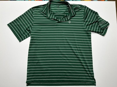 Fairway & Greene Tech Polo Shirt Men s XL Green White Stripe Aerocool Poly Korea
