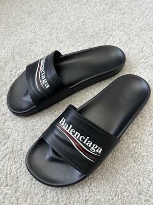 Balenciaga leather slide Balenciaga - Printed Leather Slides - Men - Black Balenciaga main image 3