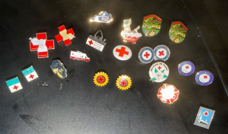Lot of American Red Cross Pins -2005 Hurricane Katrina Relief, More