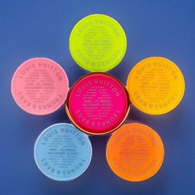 Louis Vuitton Coasters Gift Set 6 Neon Leather Monogram Fluo Rare