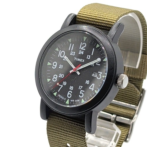 TIMEX Camper Quartz Watch Unisex Military Vintage 80s 90s Green Black