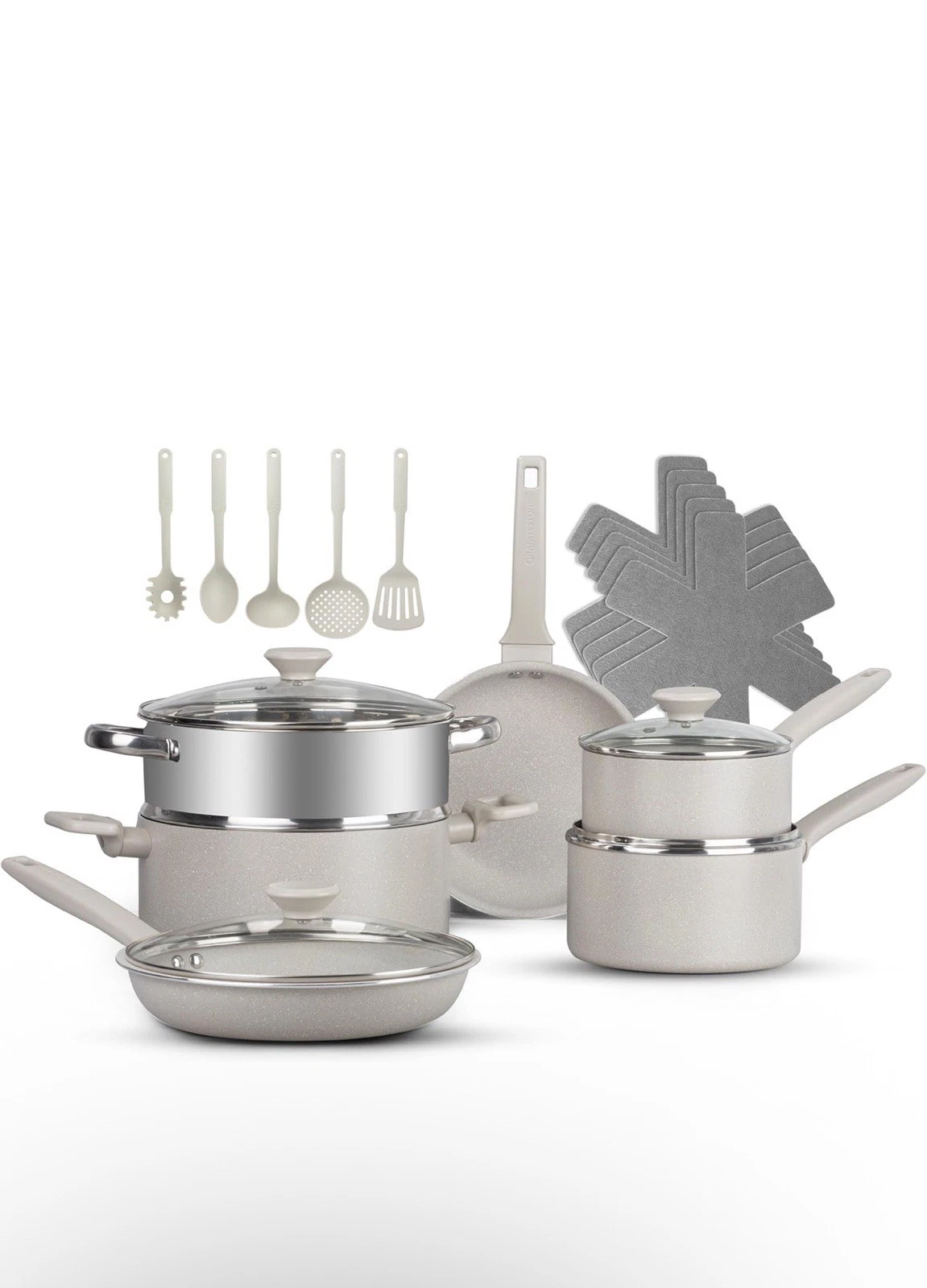 Granitestone 20 Piece Complete Kitchen in Box, Nonstick (2 of them are crooked)