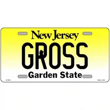 Gross New Jersey Metal Sign