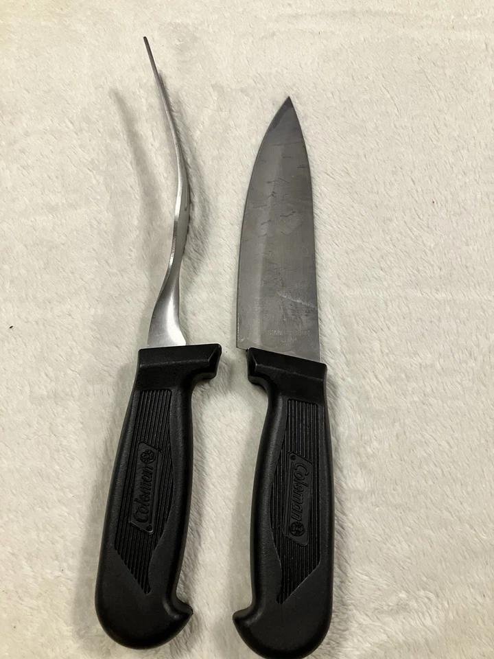 Colman Stainless Steel Carving Fork & Chef Knife Set Camping Hunting BBQ New - Image 2 of 4