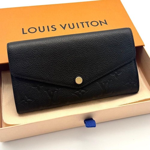 Louis Vuitton Monogram Empreinte Portefeuille Sarah Long Wallet Black