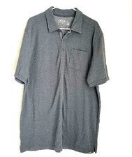 Eddie Bauer shirt short sleeve mini stripe polo heather gray size XLT