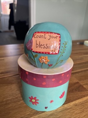 Handgefertigte Keramik Spardose Spardose Count Your Blessings Deko Geschenk