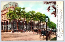 Saratoga NY Street Scene Busy Corner Congress Hall Hotel Early 1900s Postcard