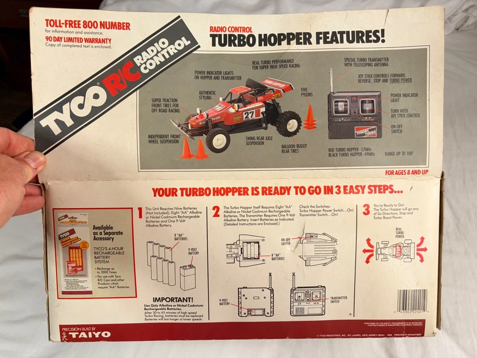 VINTAGE TYCO TAIYO TURBO HOPPER RC 027 DUNE BUGGY w/ BOX & INSERTS - Image 3 of 4