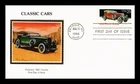DR JIM STAMPS US COVER CLASSIC CARS 1929 PIERCE ARROW FDC COLORANO SILK CACHET