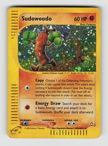 Aquapolis H24/H32 Sudowoodo Holo Rare HP * SWIRL *
