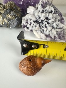 Bird Netsuke Signed Masatsugu Japanese Boxwood Meiji Hand Carving Antique