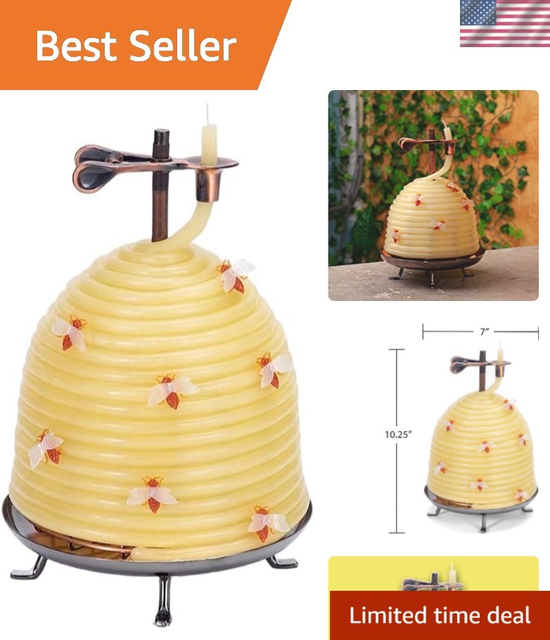 Eco-Friendly 120-Hour Beehive Candle - Natural Beeswax for I