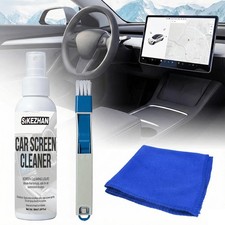 Screen Cleaner Spray Kit Car Touchscreen Dashboard Display Brush Cloth